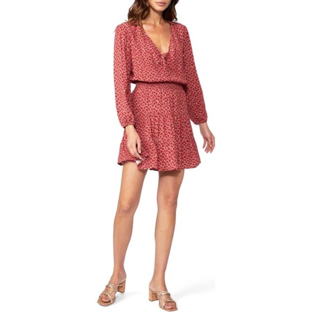 Paige Sandee Ikat V Neck Long Sleeve Mini Dress Size Medium - Picture 2 of 12